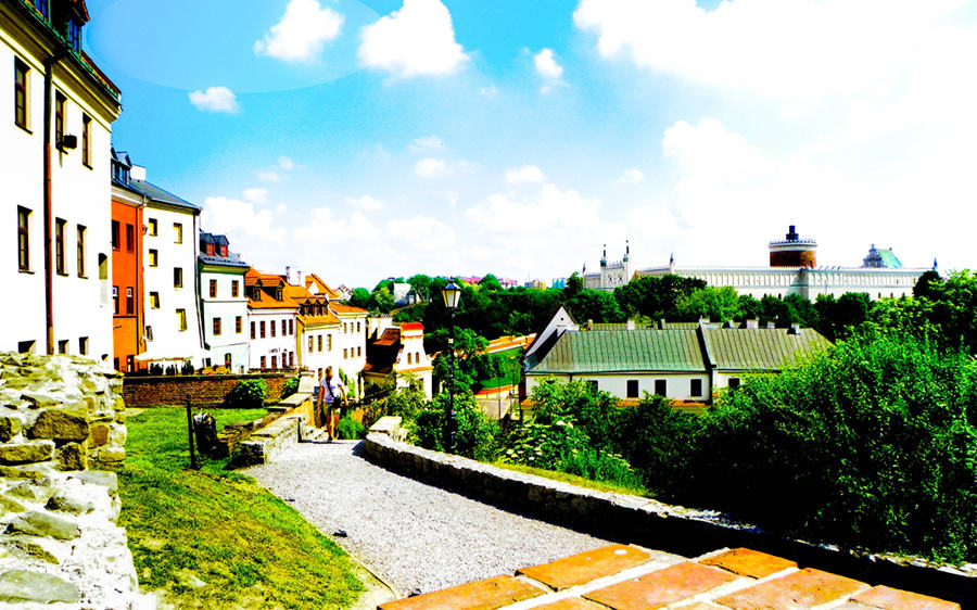 Zamek Lubelski widoczny w panoramie