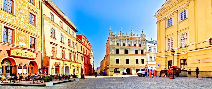 Lublin - Rynek staromiejski o świcie