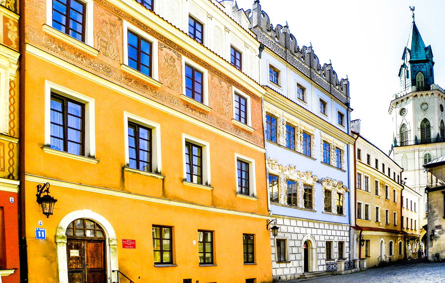 Lublin - Rynek starówki i Wieża Trynitarska