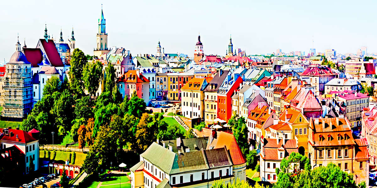 Panorama z baszty zamkowej w Lublinie