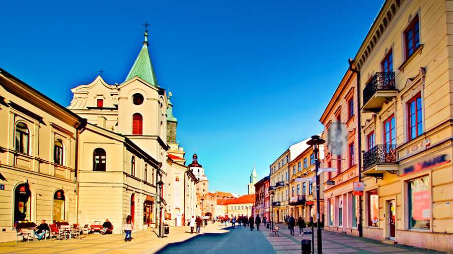 Atrakcje turystyczne Lublina - deptak Krakowskiego Przedmieścia