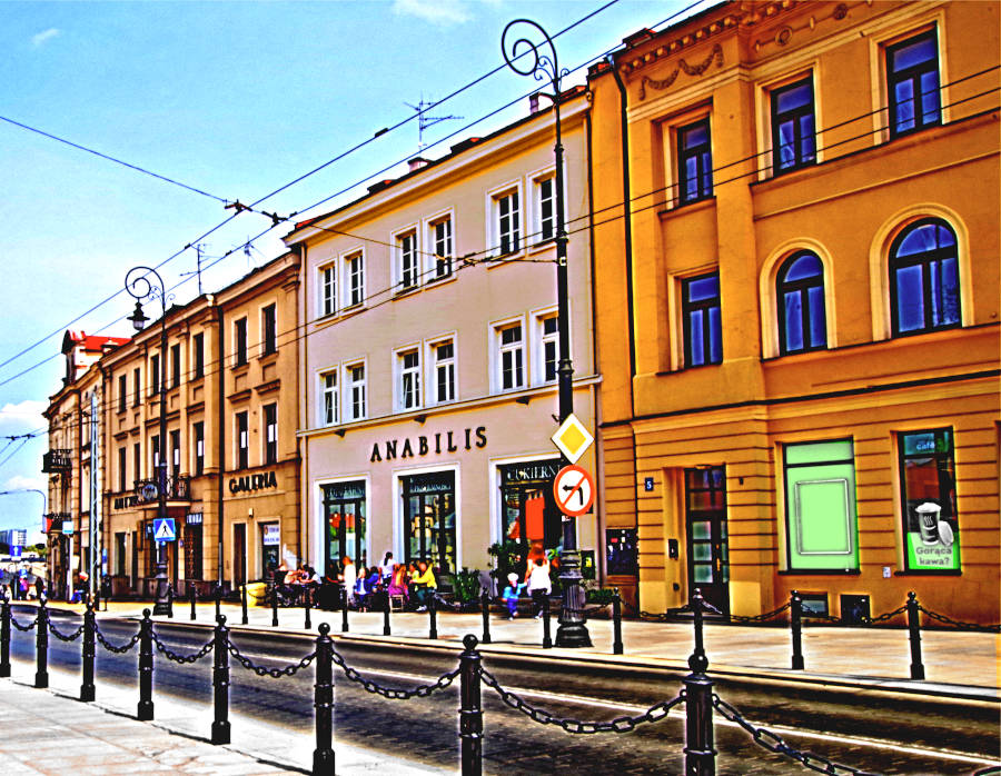Ulica Lubartowską w Lublinie z cukiernią i lodziarnią Anabilis - zdjęcie do galerii
